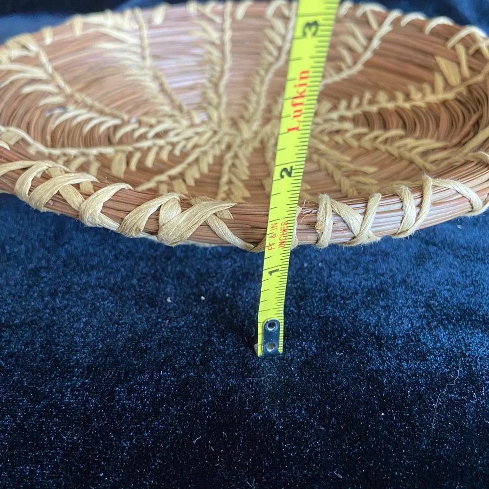 Native American Papago Hand-Woven 8” Plate Basket